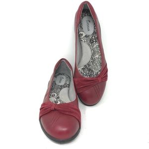 SoftWalk Womens Napa Ballet Flat Size 7 N Red Leather Comfort Shoes Softwalk